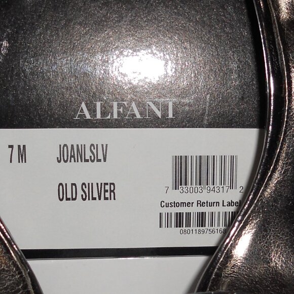 Alfani 7 M Old Silver Sandals High Heels Bow w/ Rhinestone Trim - Picture 6 of 7